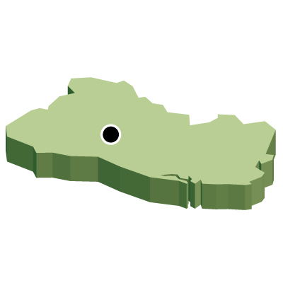 エルサルバドル共和国無料フリーイラスト｜首都・立体(緑)